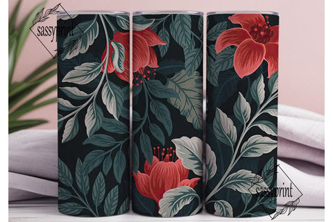 Tropical Floral 20oz Tumbler Wrap Sublimation sassyprint 