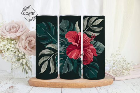 Tropical Floral 20oz Tumbler Wrap Sublimation sassyprint 