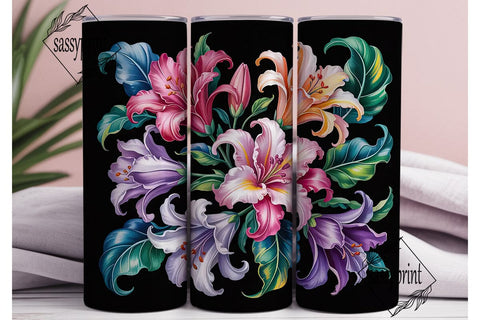 Tropical Floral 20oz Tumbler Wrap Sublimation sassyprint 