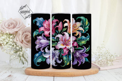 Tropical Floral 20oz Tumbler Wrap Sublimation sassyprint 
