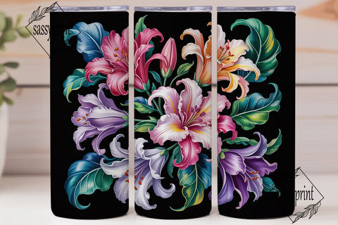 Tropical Floral 20oz Tumbler Wrap Sublimation sassyprint 