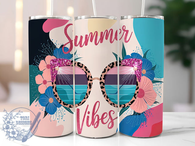 Tropical Floral Beach 20oz Tumbler, Tropical Tumbler, Floral Tumbler, Beach Tumbler, Vacation Tumbler, 20oz Sublimation Wrap, Palm Leaves Tumbler Sublimation ToriDesigns 