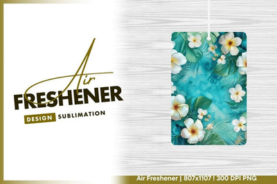 Tropical floral pattern plumeria flowers turquoise background Sublimation Regulrcrative 