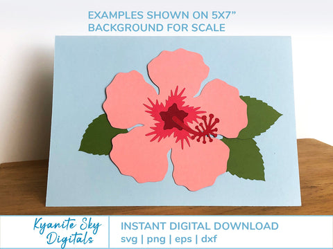 Tropical Flowers Hibiscus with Leaves SVG Kyanite Sky Digitals 
