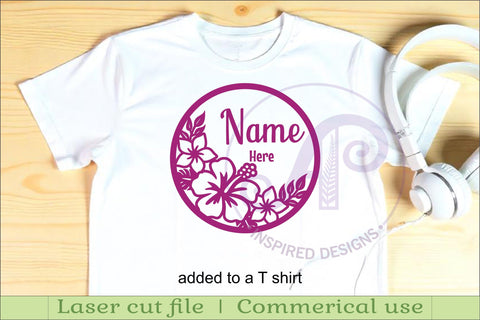 Tropical Flowers layered personalized name wall art sign SVG APInspireddesigns 