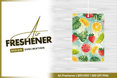 Tropical Fruit Pattern with Strawberries Oranges Limes and Green Leaves on Blue Sublimation Regulrcrative 