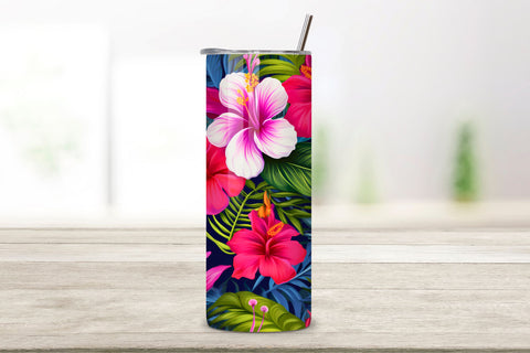 Tropical Garden Tumbler Wrap, Seamless Design PNG Sublimation FloridPrintables 