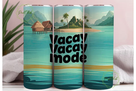 Tropical Getaway 20oz Tumbler Wrap Sublimation PixelChick 