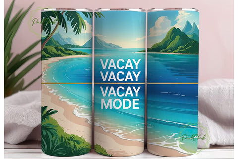 Tropical Getaway 20oz Tumbler Wrap Sublimation PixelChick 