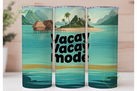Tropical Getaway 20oz Tumbler Wrap Sublimation PixelChick 