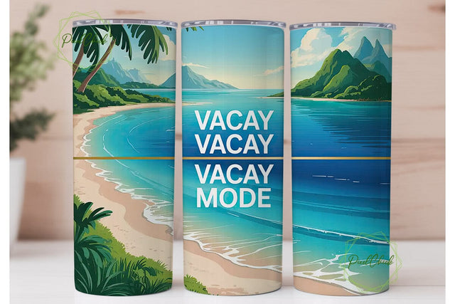 Tropical Getaway 20oz Tumbler Wrap Sublimation PixelChick 