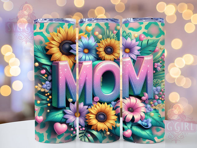 Tropical Glitter Mom 20oz Tumbler, MOM Tumbler Wrap, Tropical Glitter Tumbler, Glitter Tumbler Design, 20oz Tumbler Wrap, Sublimation Tumbler, Tropical Mom Tumbler Sublimation SvggirlplusArt 