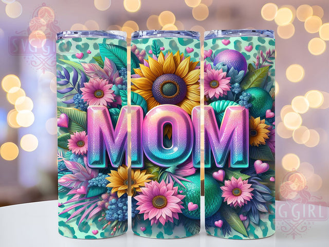 Tropical Glitter Mom 20oz Tumbler, MOM Tumbler Wrap, Tropical Glitter Tumbler, Glitter Tumbler Design, 20oz Tumbler Wrap, Sublimation Tumbler, Tropical Mom Tumbler Sublimation SvggirlplusArt 