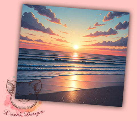 Tropical Glitter Sunset Tumbler Wrap, Beach Tumbler Sublimation, 20oz Glitter Tumbler Design, Tropical Sunset Tumbler, Coastal Glitter Tumbler, Summer Beach Vibes Tumbler Sublimation Lara' s Designs 