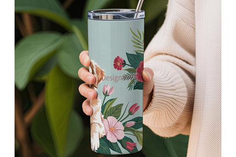 Tropical Golden Retriever 20oz Tumbler Sublimation DesignSVG 