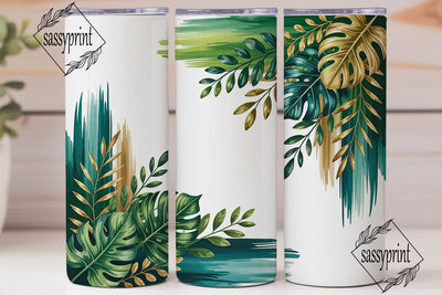 Tropical Greenery 20oz Tumbler Wrap Sublimation sassyprint 