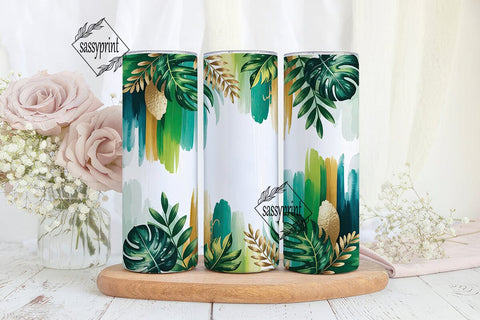 Tropical Greenery 20oz Tumbler Wrap Sublimation sassyprint 