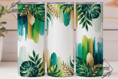Tropical Greenery 20oz Tumbler Wrap Sublimation sassyprint 
