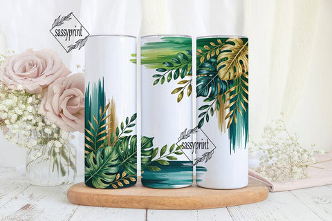 Tropical Greenery 20oz Tumbler Wrap Sublimation sassyprint 