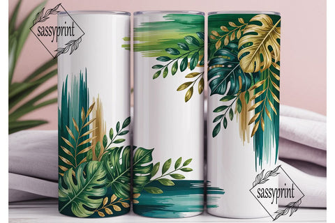 Tropical Greenery 20oz Tumbler Wrap Sublimation sassyprint 