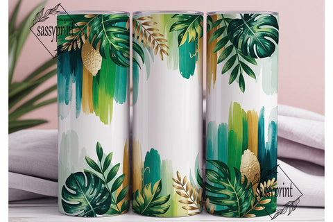 Tropical Greenery 20oz Tumbler Wrap Sublimation sassyprint 