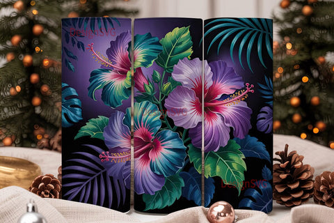 Tropical Hibiscus 20oz Tumbler Design Sublimation DesignSVG 