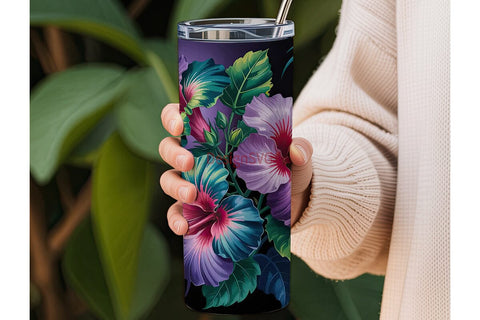 Tropical Hibiscus 20oz Tumbler Design Sublimation DesignSVG 