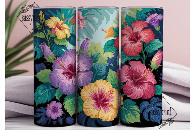 Tropical Hibiscus 20oz Tumbler Wrap Sublimation sassyprint 