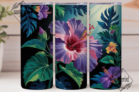 Tropical Hibiscus 20oz Tumbler Wrap Sublimation sassyprint 