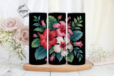 Tropical Hibiscus 20oz Tumbler Wrap Sublimation sassyprint 