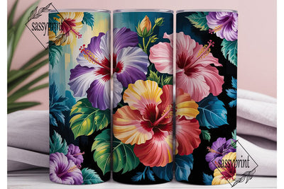 Tropical Hibiscus 20oz Tumbler Wrap Sublimation sassyprint 