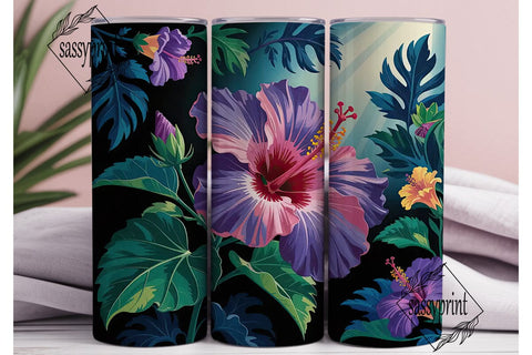 Tropical Hibiscus 20oz Tumbler Wrap Sublimation sassyprint 