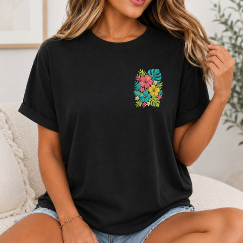 Tropical Hibiscus Flowers Machine Embroidery Design Floral Monstera Leaves PES DST Stitch Files Embroidery/Applique DESIGNS PatternFeed8 