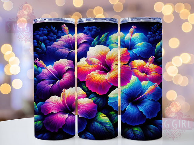 Tropical Hibiscus Glow Summer Beach Vibes Tumbler, Hibiscus Flower PNG, 20oz Sublimation Design, Glow Tumbler Wrap, Summer Floral Tumbler, Beach Vibes Cup Design, Vibrant Hibiscus Wrap Sublimation SvggirlplusArt 