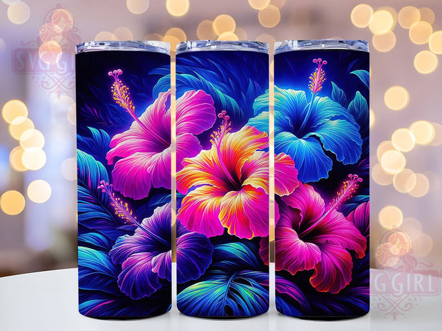 Tropical Hibiscus Glow Summer Beach Vibes Tumbler, Hibiscus Flower PNG, 20oz Sublimation Design, Glow Tumbler Wrap, Summer Floral Tumbler, Beach Vibes Cup Design, Vibrant Hibiscus Wrap Sublimation SvggirlplusArt 