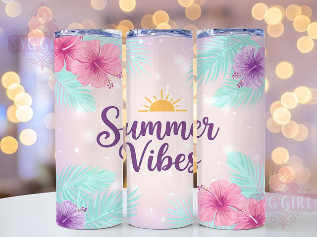 Tropical Hibiscus Island Vibes Tumbler Wrap, Summer Vibes Wrap, 20oz Sublimation Design, Bright Floral Tumbler, Hibiscus Cup Design, Tropical Summer Wrap, Island Vibes Tumbler Sublimation SvggirlplusArt 