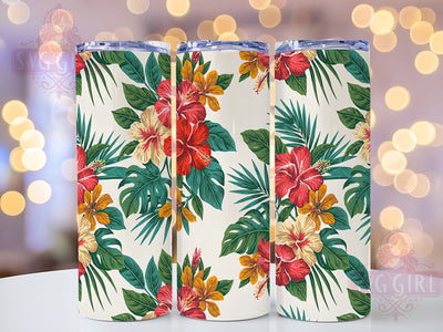 Tropical Hibiscus Summer Floral Tumbler Wrap, Summer Floral Wrap, 20oz Sublimation Design, Hibiscus Flower Tumbler, Floral Summer Wrap, Island Vibes Cup, Tropical Flower Tumbler Sublimation SvggirlplusArt 
