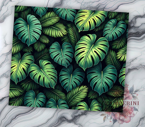 Tropical Houseplant Botanical Tumbler, Tropical Tumbler, Houseplant Design, Botanical Drinkware, 20oz Wrap, Jungle Decor, Plant Lover Gift, Sublimation Art Sublimation Li Zamperini 