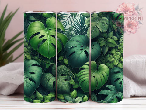Tropical Houseplant Botanical Tumbler, Tropical Tumbler, Houseplant Design, Botanical Drinkware, 20oz Wrap, Jungle Decor, Plant Lover Gift, Sublimation Art Sublimation Li Zamperini 