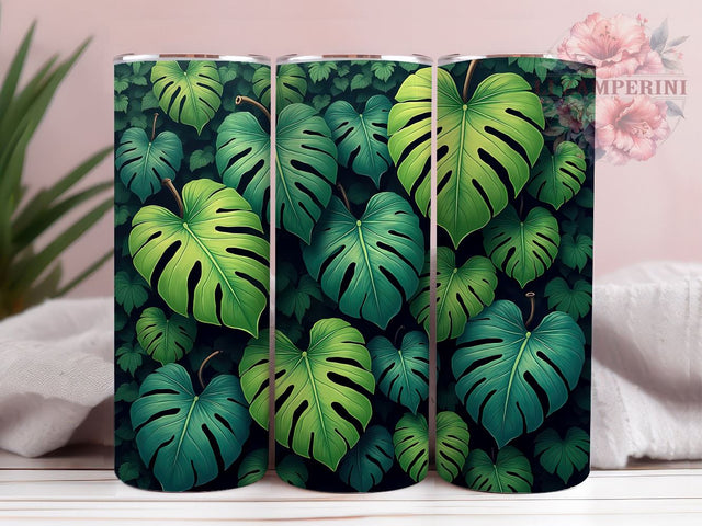 Tropical Houseplant Botanical Tumbler, Tropical Tumbler, Houseplant Design, Botanical Drinkware, 20oz Wrap, Jungle Decor, Plant Lover Gift, Sublimation Art Sublimation Li Zamperini 