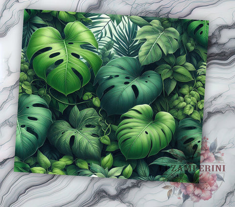 Tropical Houseplant Botanical Tumbler, Tropical Tumbler, Houseplant Design, Botanical Drinkware, 20oz Wrap, Jungle Decor, Plant Lover Gift, Sublimation Art Sublimation Li Zamperini 