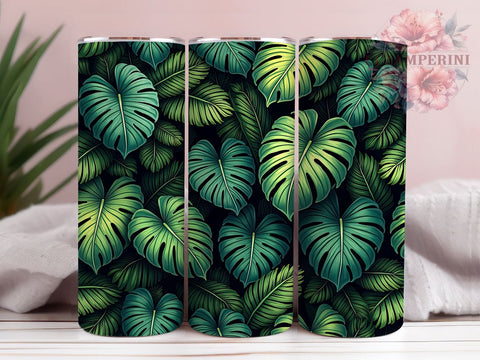 Tropical Houseplant Botanical Tumbler, Tropical Tumbler, Houseplant Design, Botanical Drinkware, 20oz Wrap, Jungle Decor, Plant Lover Gift, Sublimation Art Sublimation Li Zamperini 