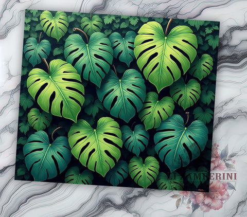 Tropical Houseplant Botanical Tumbler, Tropical Tumbler, Houseplant Design, Botanical Drinkware, 20oz Wrap, Jungle Decor, Plant Lover Gift, Sublimation Art Sublimation Li Zamperini 