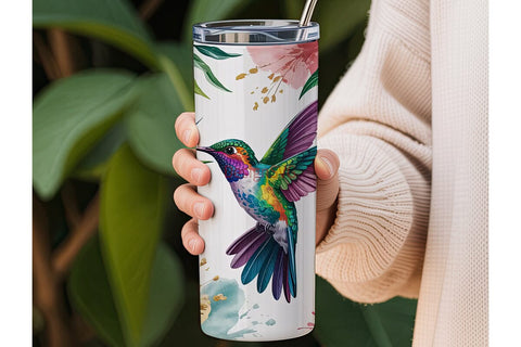 Tropical Hummingbird 20oz Tumbler Wrap Sublimation DesignSVG 