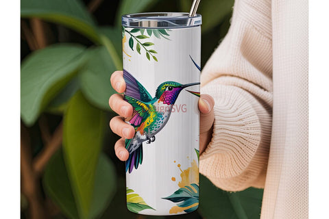 Tropical Hummingbird 20oz Tumbler Wrap Sublimation DesignSVG 