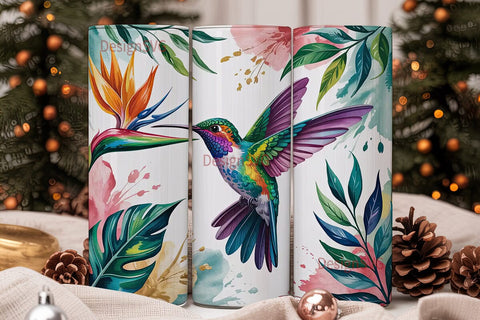 Tropical Hummingbird 20oz Tumbler Wrap Sublimation DesignSVG 