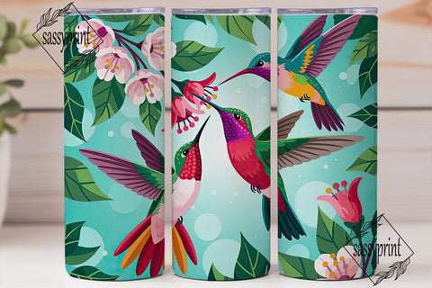 Tropical Hummingbird 20oz Tumbler Wrap Sublimation sassyprint 