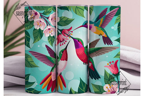 Tropical Hummingbird 20oz Tumbler Wrap Sublimation sassyprint 