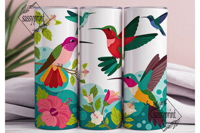 Tropical Hummingbird 20oz Tumbler Wrap Sublimation sassyprint 