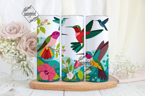 Tropical Hummingbird 20oz Tumbler Wrap Sublimation sassyprint 